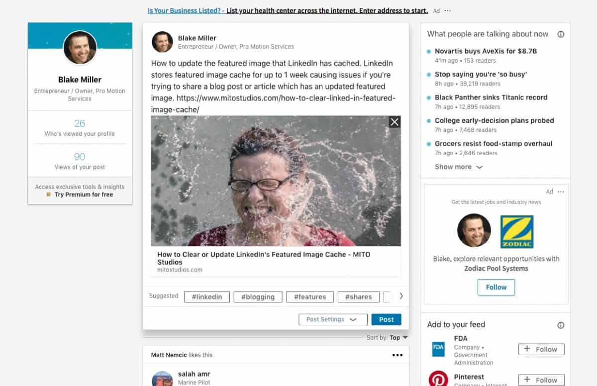 How to Clear or Update LinkedIn s Featured Image Cache MITO Studios